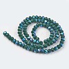 Electroplate Opaque Solid Color Glass Beads Strands EGLA-A044-P1mm-L12-2