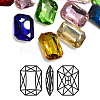 Faceted Rectangle K9 Glass Pointed Back Rhinestone Cabochons RGLA-A017-8x10mm-SM-1