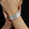 Iron Flat Round Pattern Cuff Bangles FS-WG8E476-01-1
