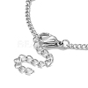 Alloy Resin Link Chain Bracelet with 304 Stainless Steel Curb Chains BJEW-JB09514-01-3