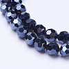 Faceted(32 Facets)(32 Facets) Electroplate Glass Beads Strand X-EGLA-J042-6mm-F01-1