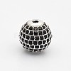 CZ Brass Micro Pave Grade AAA Black Color Cubic Zirconia Round Beads KK-O065-6mm-01P-NR-1