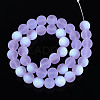 Frosted Transparent Glass Beads Strands GLAA-T032-T10mm-MBB01-2