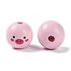 Animal Themes Printed Wood European Beads WOOD-M013-01H-2