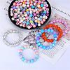 Printed Round with Leopard Print Pattern Silicone Focal Beads SI-JX0056A-06-3