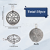 50Pcs Tibetan Style Alloy Pendants FIND-SC0021-16A-2