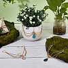 3Pcs Natural Rose Quartz Lapis Lazuli & Synthetic Turquoise Teardrop Charm Chain for Planters Decoration HJEW-OC00099-4