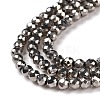 Electroplate Glass Beads Strands GLAA-H021-01B-FP12-5