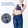 DICOSMETIC 10Pcs 5 Colors Rabbit Shape Alloy Adjustable Jean Button Pins AJEW-DC0001-17-6