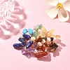 Natural Mixed Gemstone Chips & Pearl Beaded Flower Brooch Pin JEWB-BR00106-3