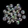 Half Rainbow Plated Glass Beads EGLA-P059-02A-HR02-1