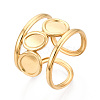 304 Stainless Steel Cuff Ring Components STAS-T066-65G-1