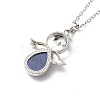 5Pcs 5 Style Natural & Synthetic Mixed Gemstone Angel Pendant Necklaces Set with 304 Stainless Steel Chains for Women NJEW-JN04097-7