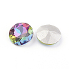 Pointed Back & Back Plated Glass Rhinestone Cabochons RGLA-J012-8mm-001VO-2