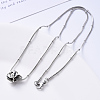 304 Stainless Steel Round Snake Chain Necklace NJEW-S420-009B-P-5