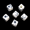 Floral Printed Porcelain Beads X-PORC-Q161-6-4