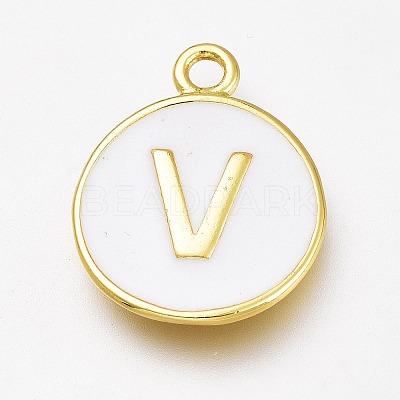 Brass Enamel Pendants KK-H103-01V-G-1