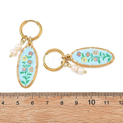 Printed 304 Stainless Steel Huggie Hoop Earrings EJEW-JE07394-1