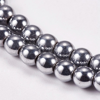 Electroplate Non-magnetic Synthetic Hematite Beads Strands G-J169A-4mm-02-1
