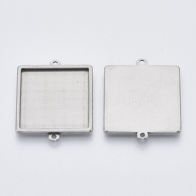 Non-Tarnish 304 Stainless Steel Cabochon Connector Settings STAS-R101-05B-1