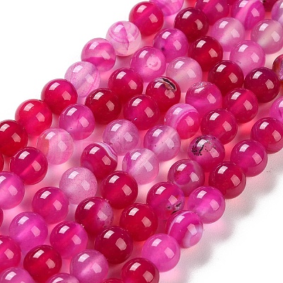 Natural Striped Agate/Banded Agate Beads Strands G-Z060-A01-B06-1