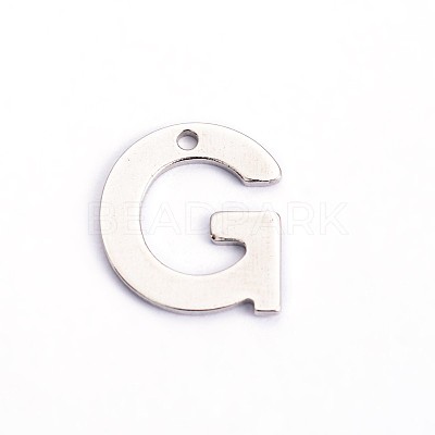 Tarnish Resistant 304 Stainless Steel Letter Charms STAS-O072-G-1