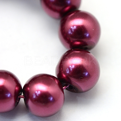 Baking Paint Pearlized Glass Pearl Round Bead Strands HY-Q003-6mm-72-1