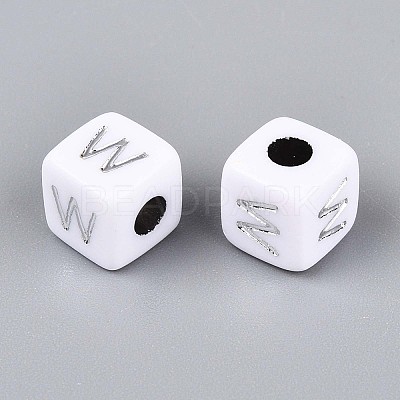 Opaque Acrylic Beads SACR-T035-03W-1