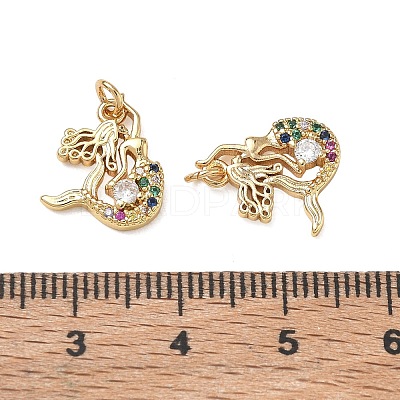 Ocean Brass Micro Pave Colorful Cubic Zirconia Pendants CU-CBAF3CF-02E-02-1