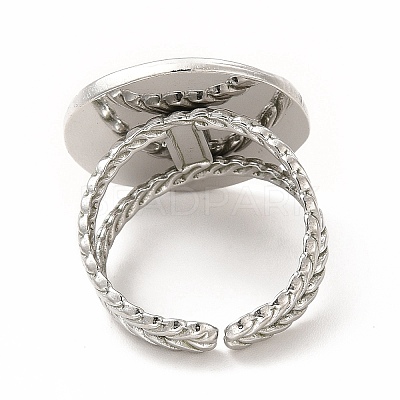 Non-Tarnish 304 Stainless Steel Sun & Moon Planet Open Cuff Ring for Women RJEW-B027-20P-1