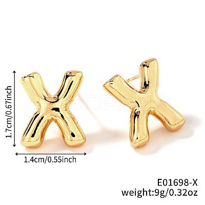 Brass Stud Earrings LS-UV9543-24-1
