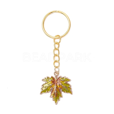 Maple Leaf Alloy Enamel Pendant Decorations KEYC-JKC01394-1