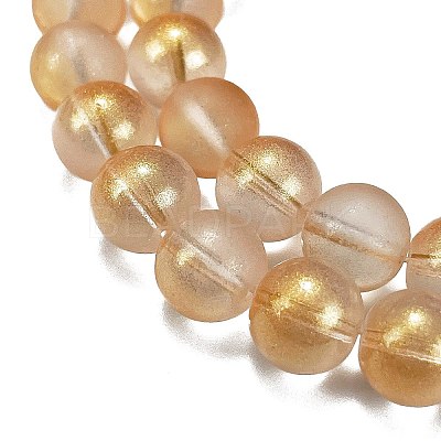 Frosted Transparent Glass Bead Strands GLAA-P065-10mm-02-1