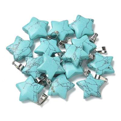 Synthetic Turquoise Pendants G-B127-12P-09-1