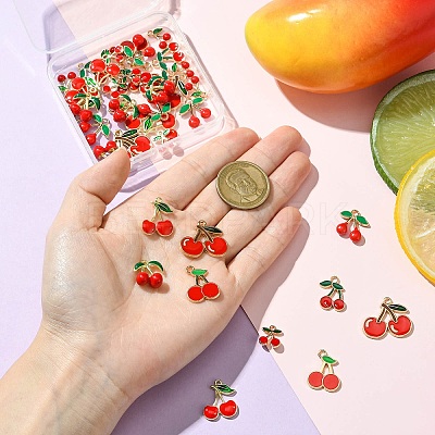 40Pcs 8 Styles Alloy Enamel Pendants ENAM-CJ0006-93-1
