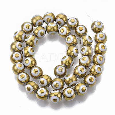 Electroplate Glass Beads Strands EGLA-T012-02E-8MM-1
