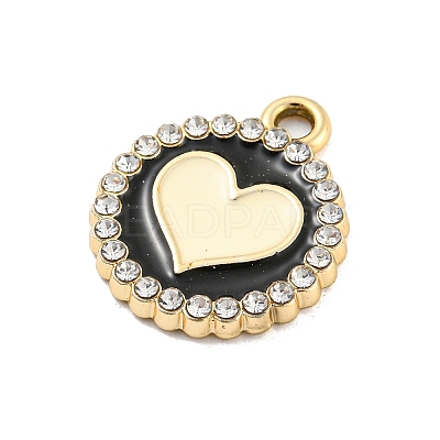 UV Plating Golden Alloy Enamel Pendants PALLOY-D026-02G-1