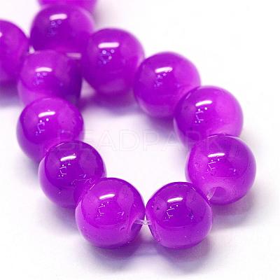 Baking Paint Imitation Jade Glass Round Bead Strands DGLA-Q021-6mm-27-1