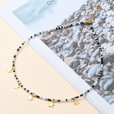 Star Pendant Necklaces NJEW-JN03074-1