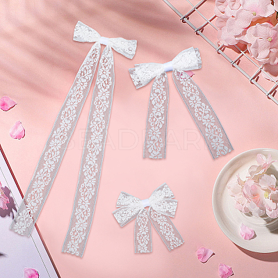 1Box Polyester Alloy Bowknot Hair Clips PHAR-CN0001-03-1