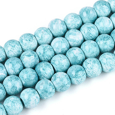 Baking Paint Glass Beads Strands DGLA-N016-6mm-08-1
