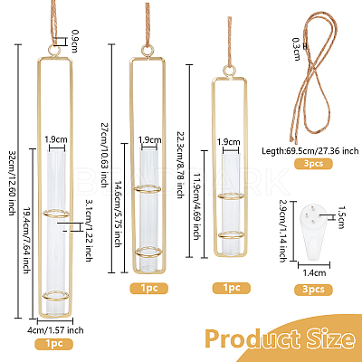 3Pcs 3 Styles Hanging Glass Hydroponic Vase DIY-OC0012-50G-1