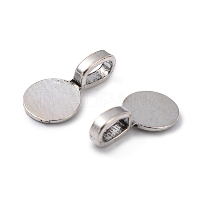 Tibetan Style Alloy Glue On Flat Pad Pendant Bails TIBEP-1124-AS-FF-1