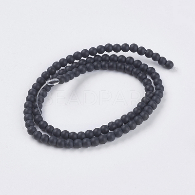 Synthetic Black Stone Beads Strands G-G508-6-1