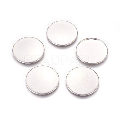 Tarnish Resistant 304 Stainless Steel Plain Edge Bezel Cups X-STAS-E460-10P-30mm-1