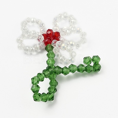 Handmade Glass Beaded Woven Pendants GLAA-I046-10B-1