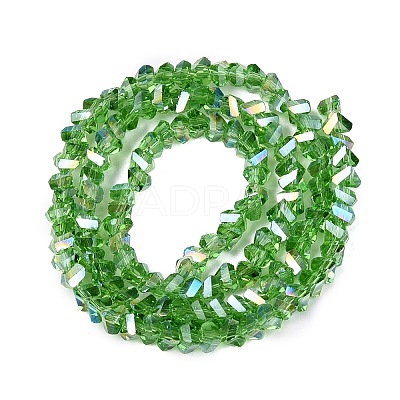 Electroplate Transparent Glass Beads Strands EGLA-Q139-01A-A19-1