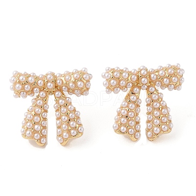 Rack Plating Brass Stud Earrings for Women EJEW-G394-27G-1