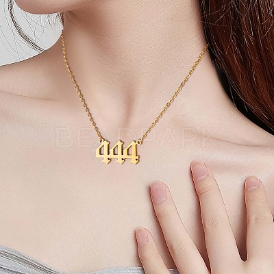 Number Pendant Necklace & Open Cuff Ring JX198A-1