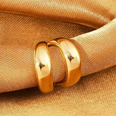 304 Stainless Steel Two-layer C-Shaped Cuff Earrings EJEW-M073-10G-1